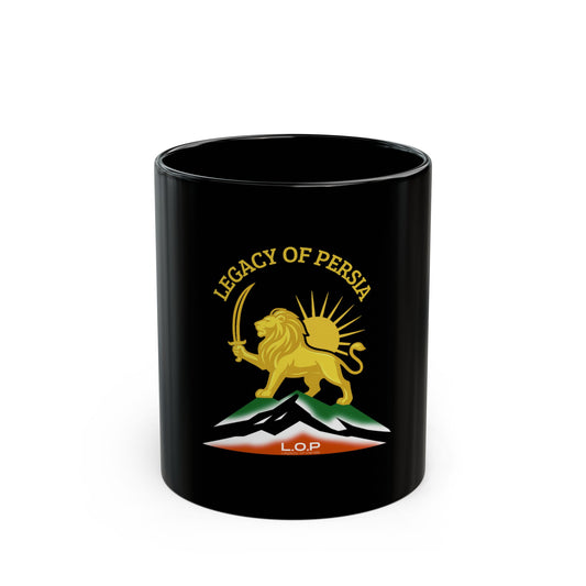 Persian Legacy Mug - Black Coffee Cup for Tea Lovers, Gift for Her, Home Office Decor, Unique Collectible, Persian Culture